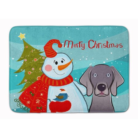 Carolines Treasures Snowman with Weimaraner Machine Washable Memory Foam Mat BB1851RUG